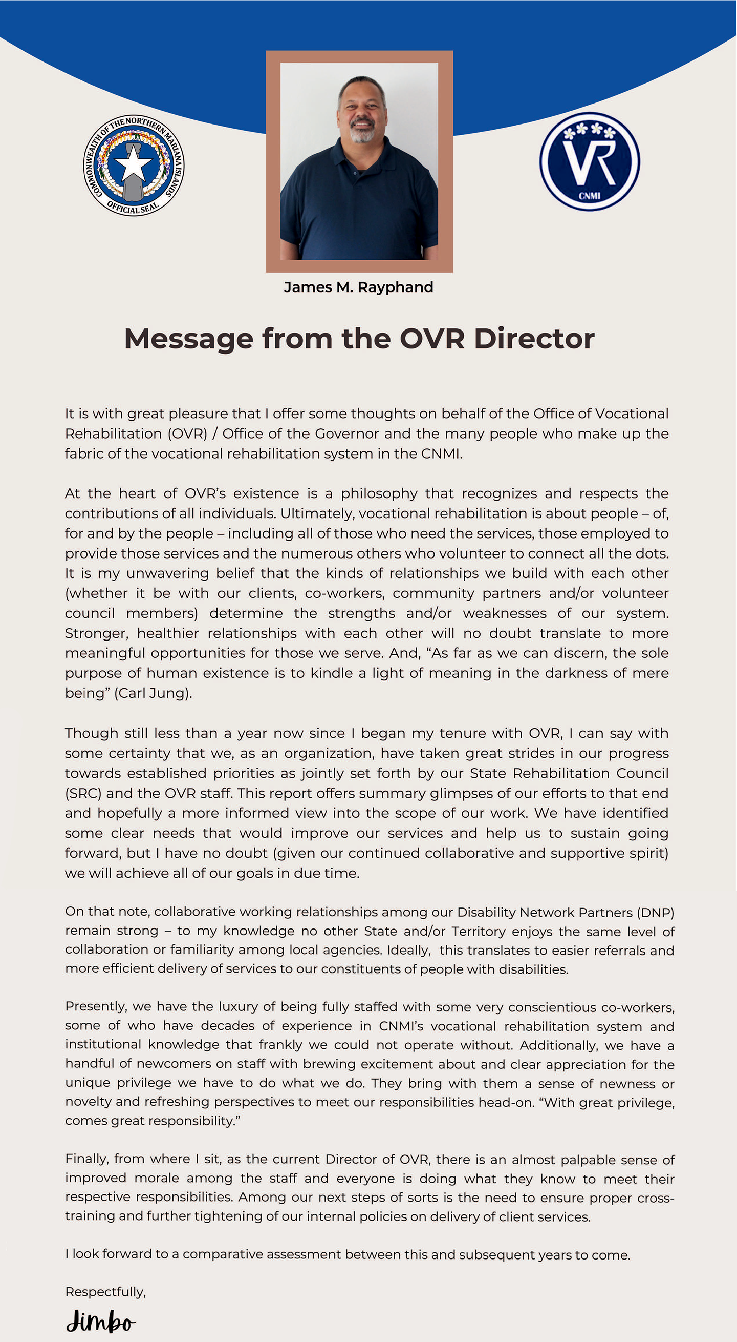 OVR Director's Message